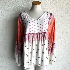 Sundance  Tunic Peasant Large Orange Beige